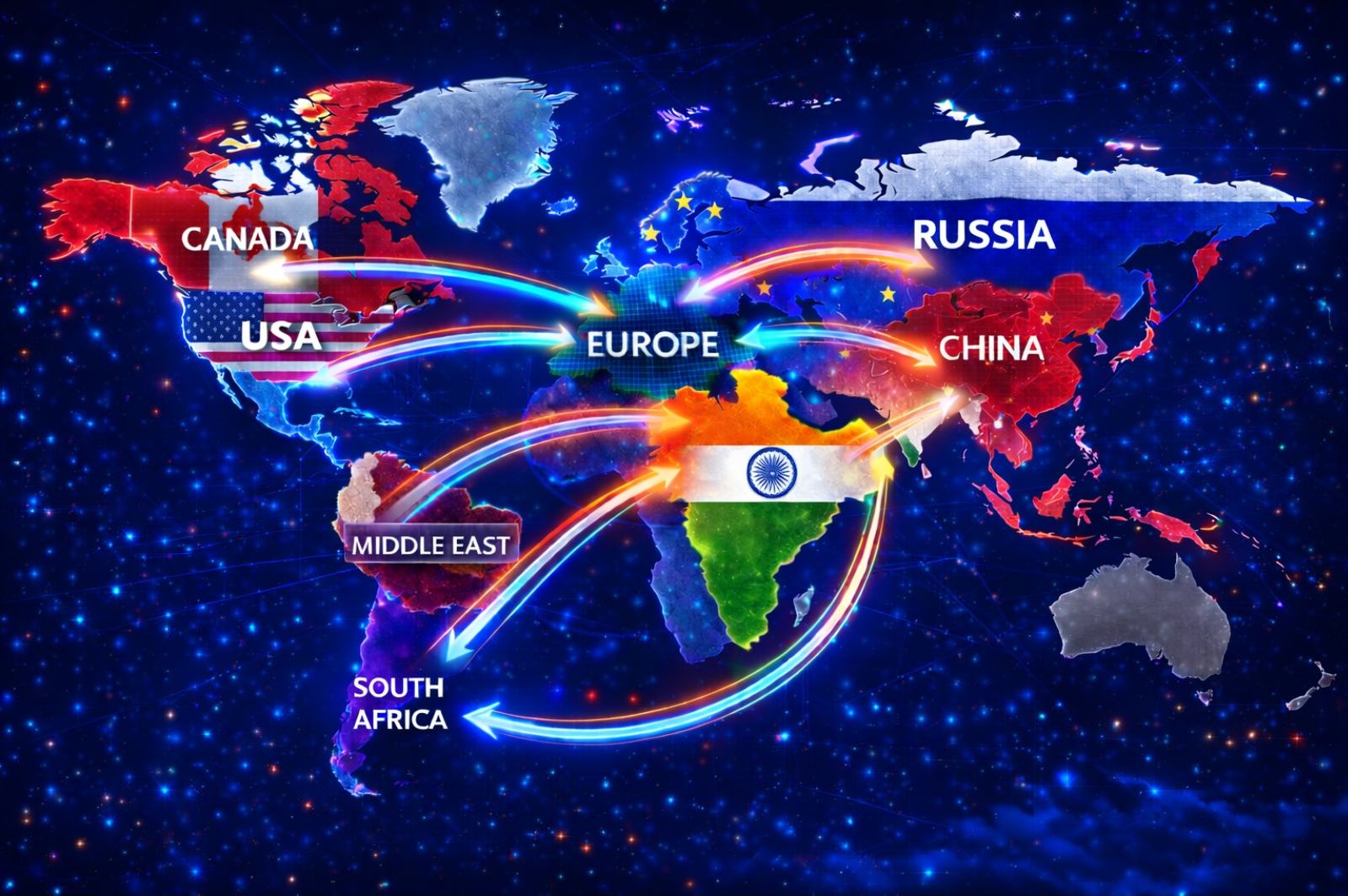 Import Export World Map